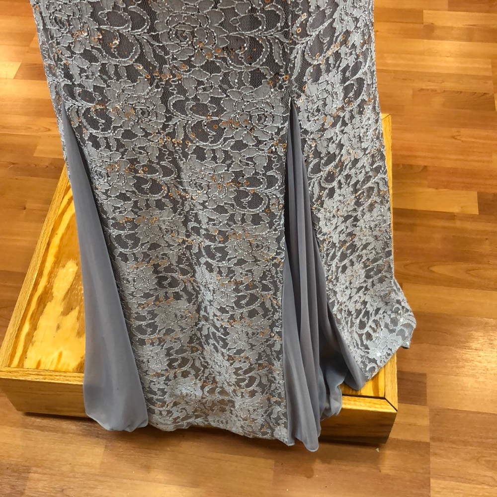 Grey special occasion dress with sequins - Picture 3 of 8